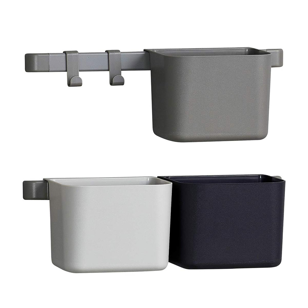 Leander Organisationselemente 3 Stück Boxen, 2 kurze Schienen, 2 Haken, Farbe dusty grey