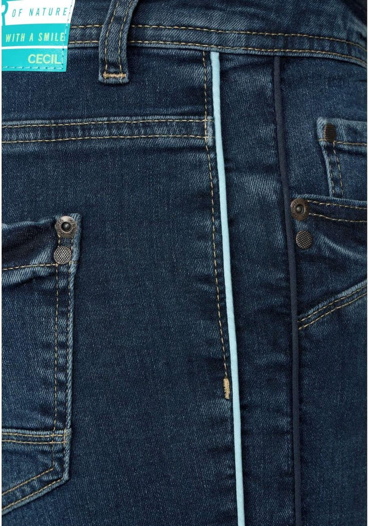 Cecil Damen Jeanshose Loose 27W / 34L Mid Blue Wash, 27W / 34L Mid Blue Wash