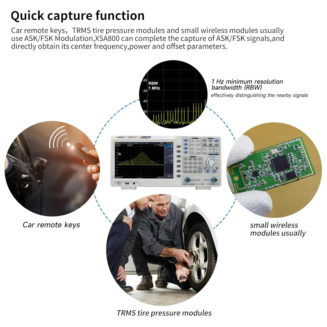 OWON XSA805-TG 9-Zoll-LCD-Spektrumanalysator mit Tracking-Generator, Frequenzbereich 9 kHz bis 500 M
