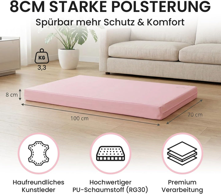 Jeflex - Weichbodenmatte & Turnmatte 100 x 70 x 8 cm MADE IN GERMANY/Gymnastikmatte tragbar/platzspa
