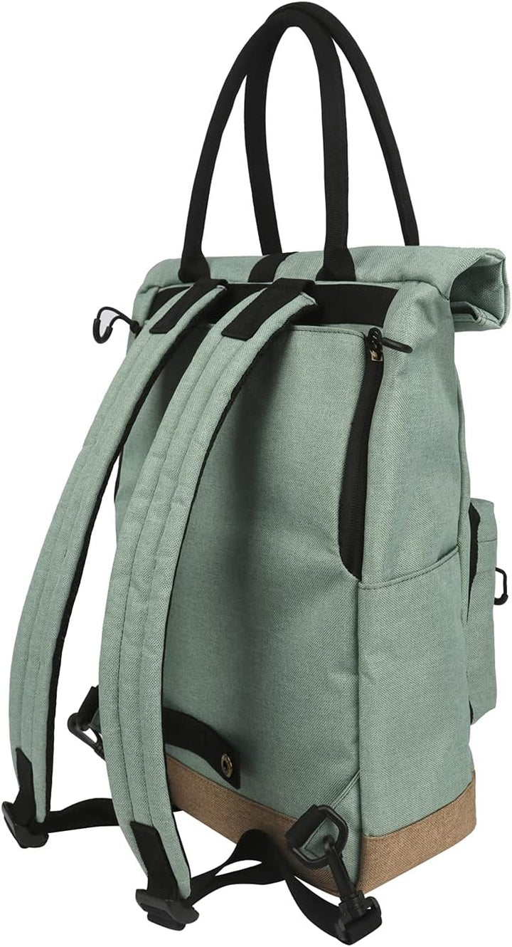 TOURBON Nylon Roll-Top Clip-on Market Shopper Fahrradtasche Rucksack Schulter Tote Bag Grün, Grün