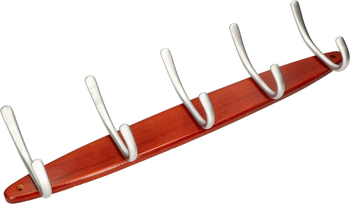 KOTARBAU® Holz-Garderobenhaken mit 5 Haken Kleiderhacken für Wandmontage Satin, 5 Haken
