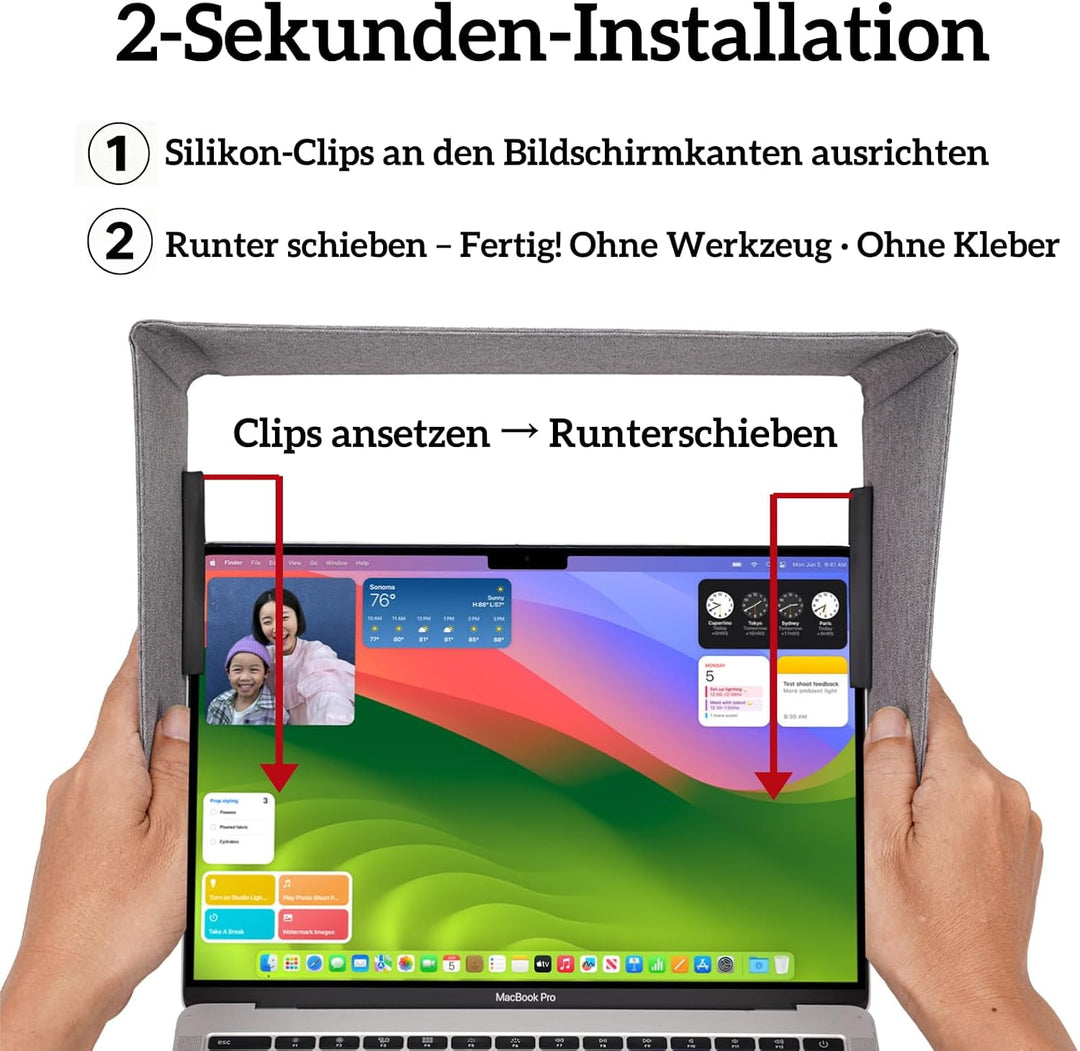 TYTX Laptop-Sonnenschutz für 13-14 Zoll, leichte blendfreie Bildschirmabdeckung für die Arbeit im Fr