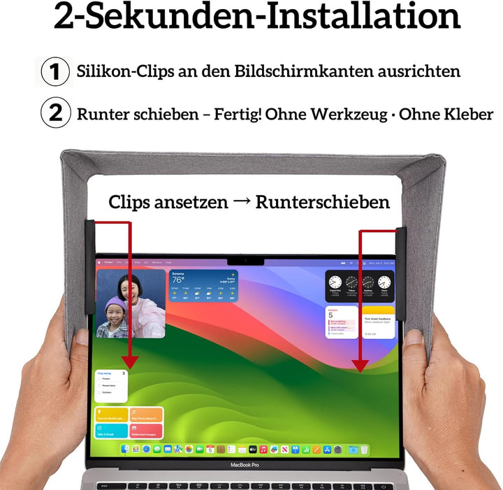 TYTX Laptop-Sonnenschutz für 13-14 Zoll, leichte blendfreie Bildschirmabdeckung für die Arbeit im Fr