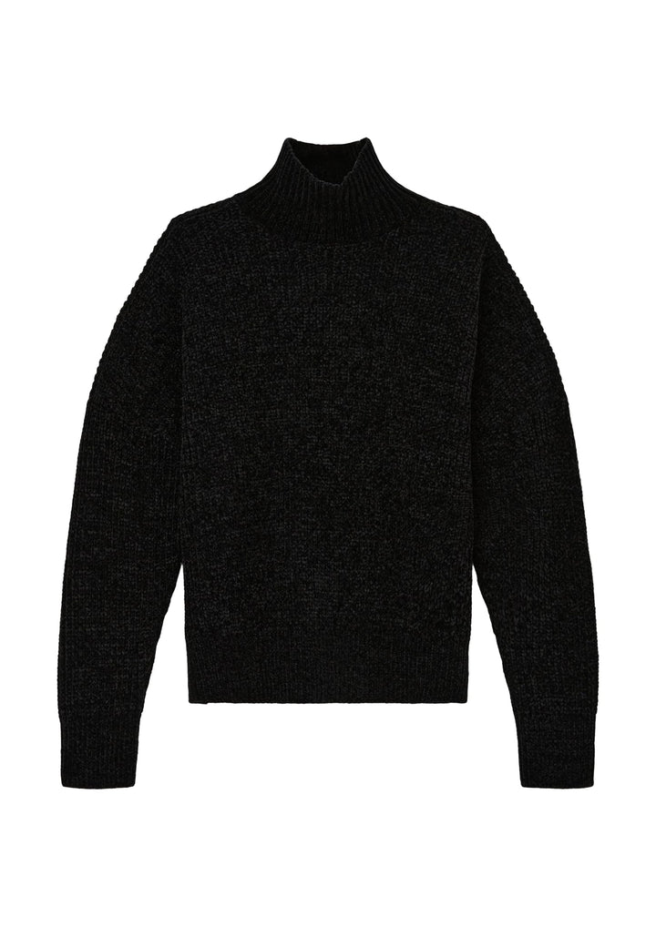 s.Oliver Strickpullover aus Chenille-Garn, Schwarz
