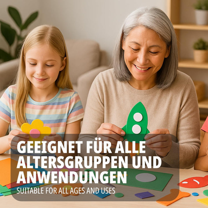OFITURIA 100 Blatt Moosgummi Set, Bunte Farben, Format 20x30 cm – Ideal für Bastelprojekte, DIY, Sch