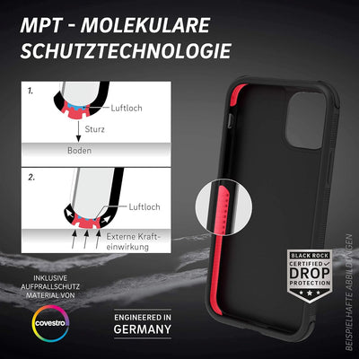 Black Rock - Hülle Robust Case Real Carbon passend für Apple iPhone 12/12 Pro I Karbon Handyhülle, F