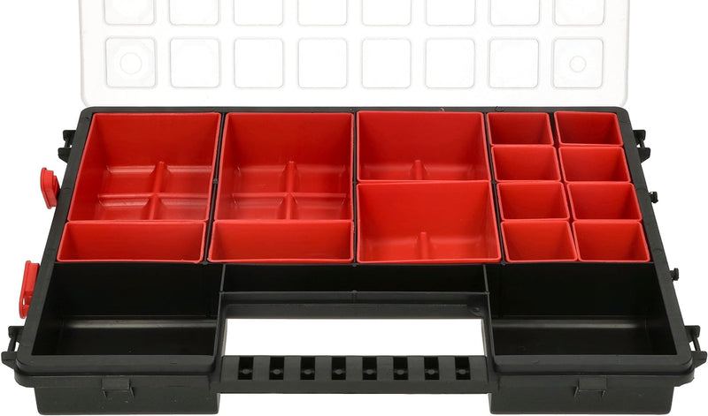KOTARBAU® Tragbarer Sortimentsdoppelkasten Organizer mit herausnehmbaren Behältern, Organizer mit he