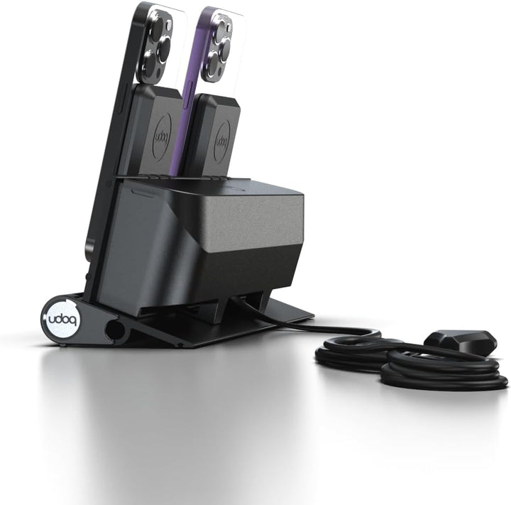 udoq 250 Ladestation für iPhone und AirPods, hochwertiges Design 4mm Aluminium, Lightning Kabel, dun