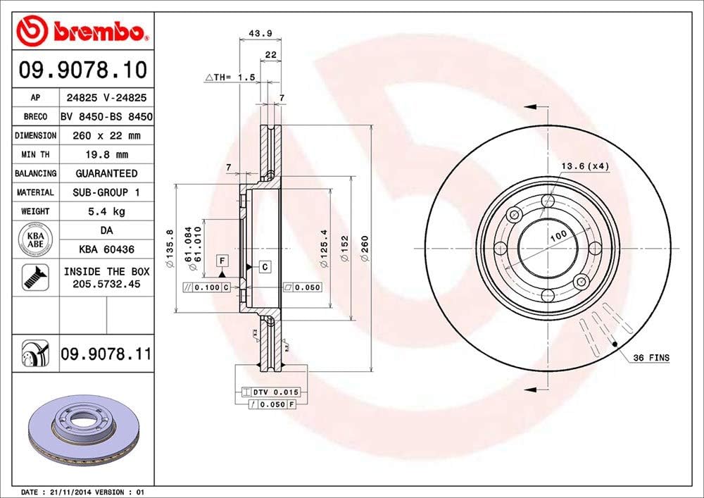 Brembo BB 09.9078.11 RE Clio (III)