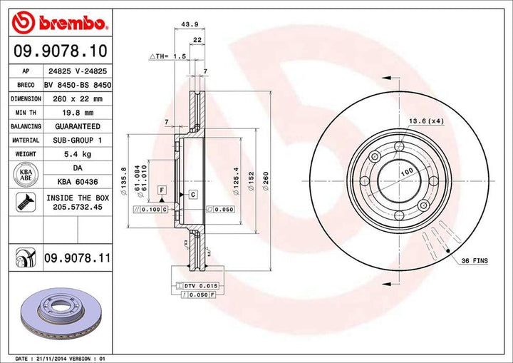 Brembo BB 09.9078.11 RE Clio (III)