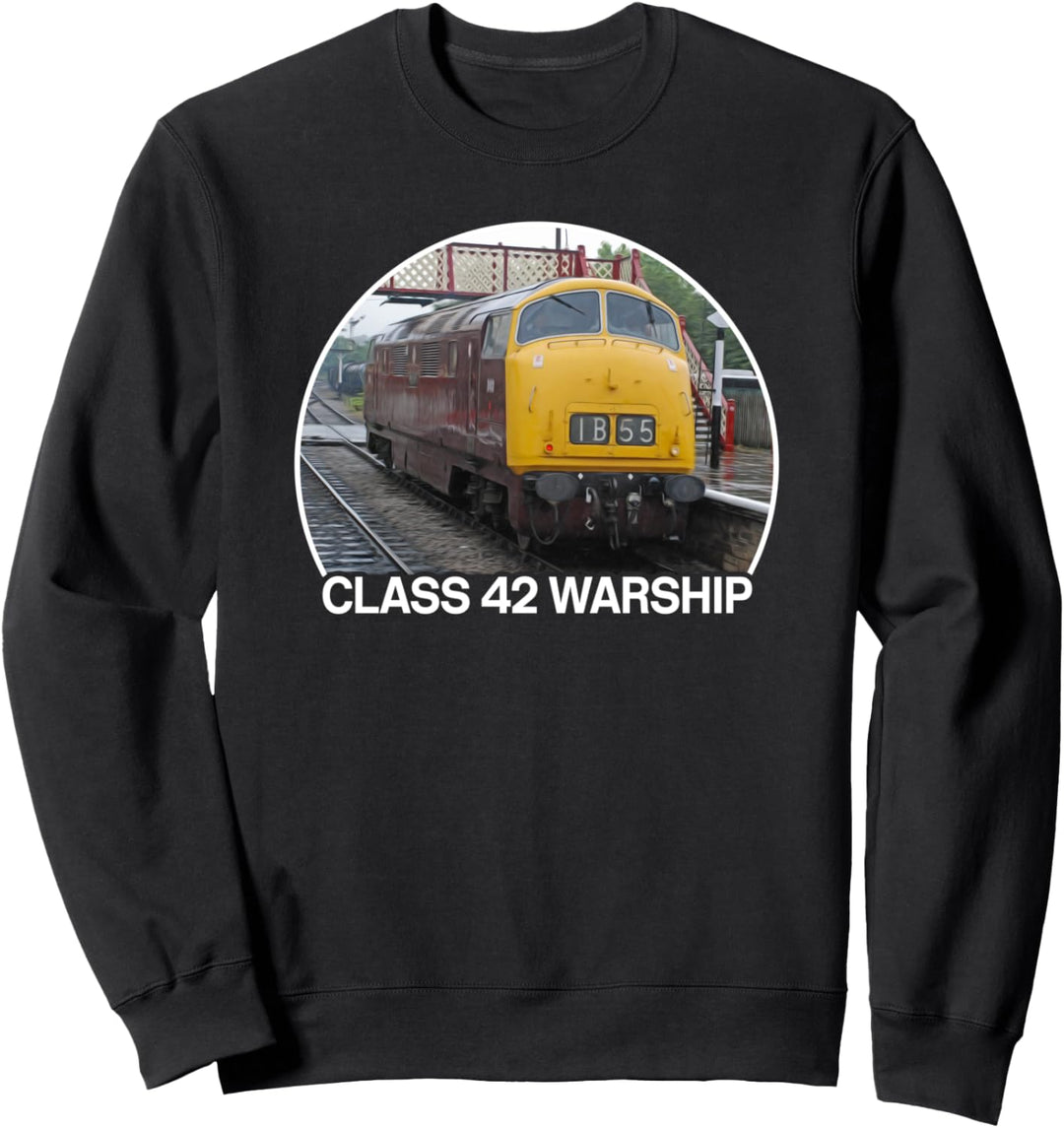 Class 42 Warship Train British Railway Rail Locomotive Sweatshirt