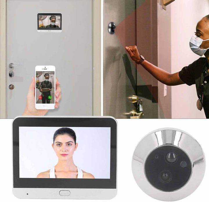 Focket Gucklochkamera für Wohnungstür, WiFi-Video-Türklingel Digitale Türkamera mit 4,3 Zoll TFT-LCD