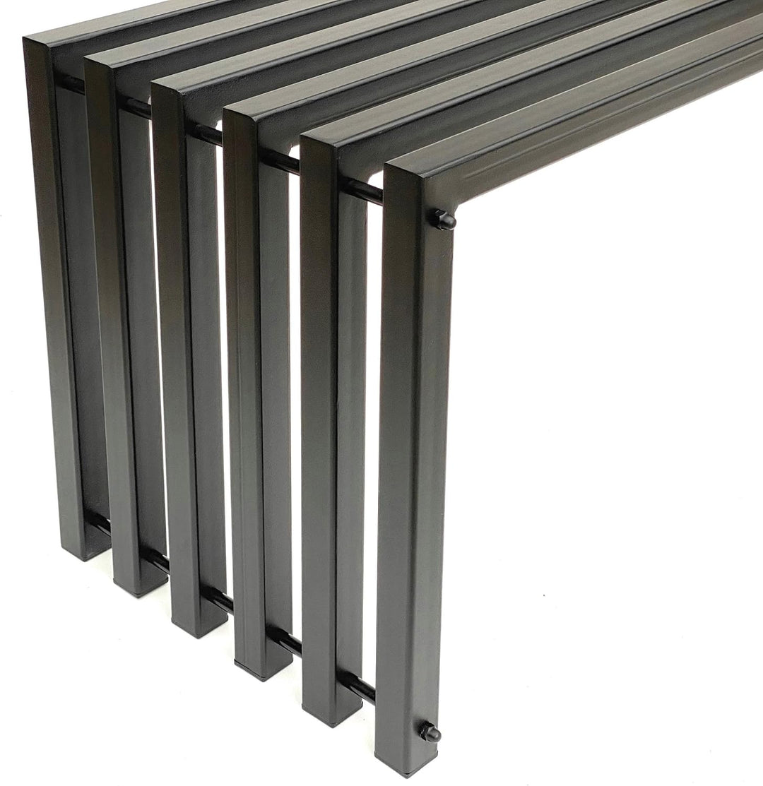 DanDiBo Gartenbank Metall Massiv Wetterfest Schwarz 120 cm Sitzbank Modern 96205 Parkbank Eisen Bank