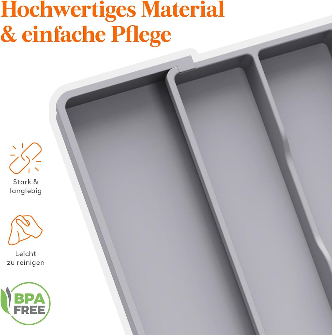 Lifewit Besteckkasten für Schubladen, erweiterbarer grosser Besteckkasten für die Küche, Verstellbar