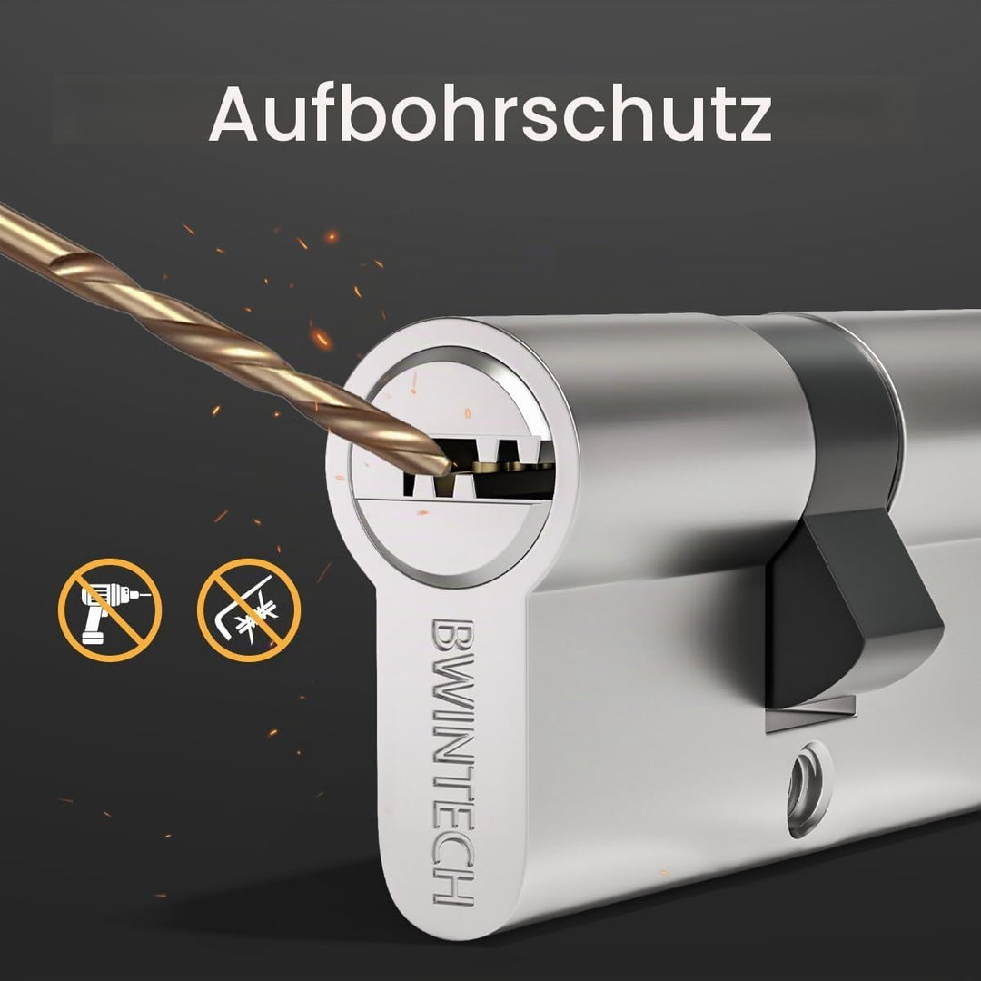 Bwintech 2 Stück Keyed Alike 35/35mm Euro Messingzylinder, 70mm Schlüssel/Schlüsselzylinderschloss m