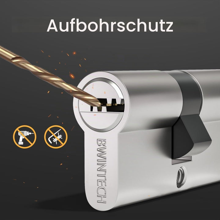 Bwintech 2 Stück Keyed Alike 35/35mm Euro Messingzylinder, 70mm Schlüssel/Schlüsselzylinderschloss m