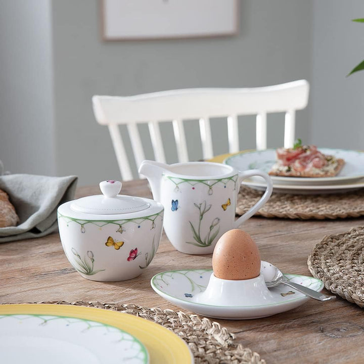 Villeroy und Boch Colourful Spring Milchkännchen, 280 ml, Premium Porzellan, Weiss/Bunt, Milchkännch