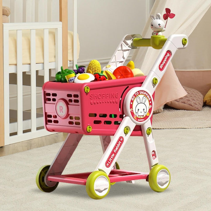 Spiel-Einkaufswagen Interaktives Rollenspiel mit Lernspielküche | Spielzeug-Einkaufswagen Trolley Ro