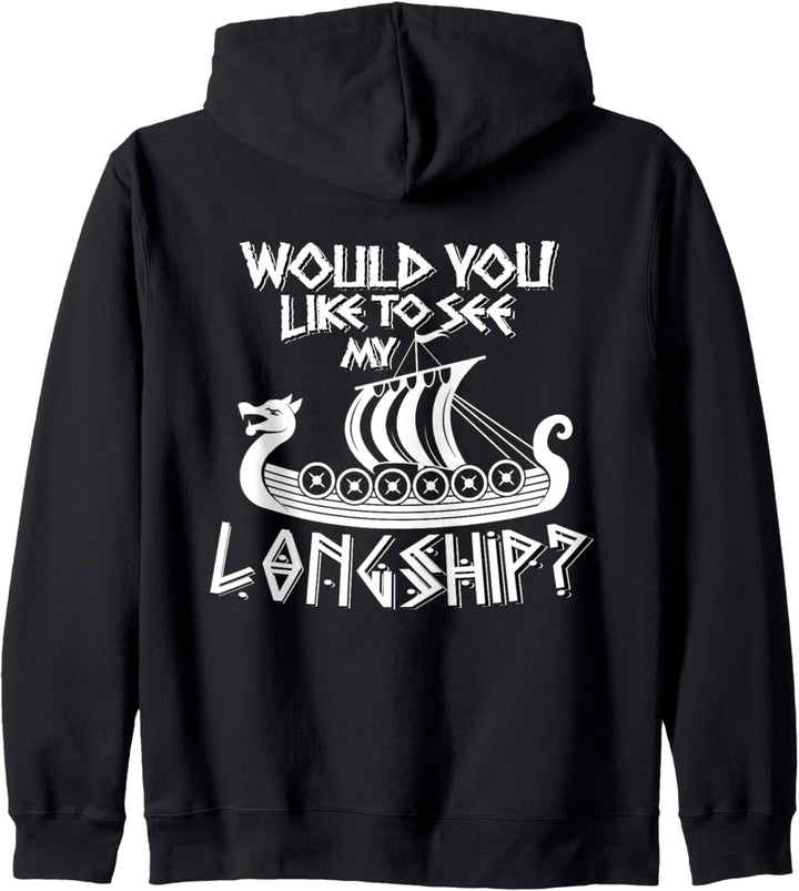 Wikinger Longship Nordische Mythologie Anmachspruch Kapuzenjacke