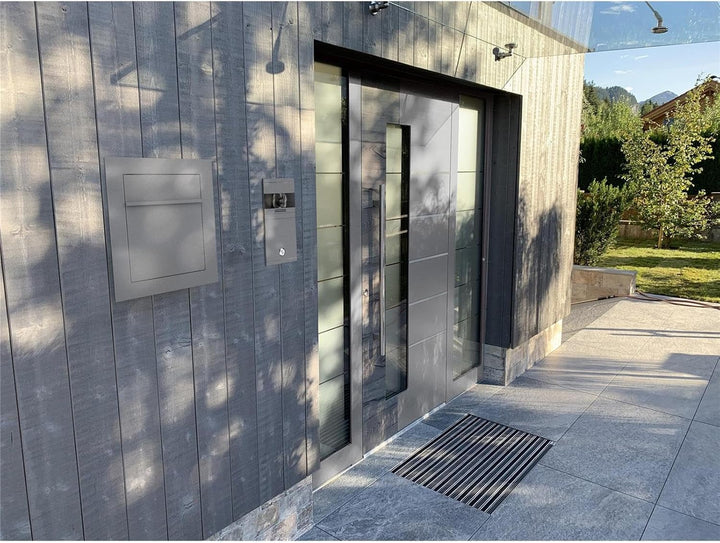 Metzler Unterputz Briefkasten Graualuminium RAL 9007 – Hochwertiger Einbaubriefkasten aus pulverbesc