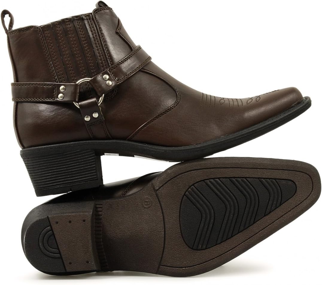 Us Messing Cuban Heel Steigbügel Western Kuh Stiefel 42.5 EU Braun, 42.5 EU Braun