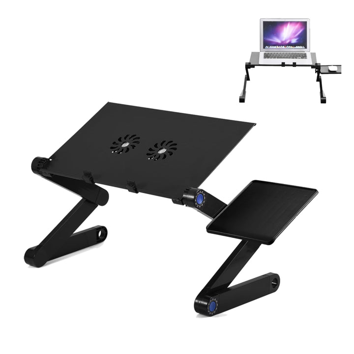 Verstellbarer Laptopständer Faltbarer Laptop-Schreibtisch PC-Computertisch mit 2 Lüftern und Mausabl