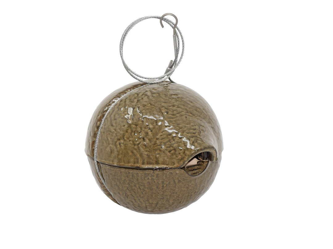 hochwertiges Design Keramik Vogelhaus Zaunkönigkugel, Model Sand - Nistkasten