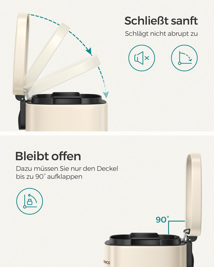 SONGMICS Mülleimer Küche, 30 Liter, Abfalleimer, Tretmülleimer, Küchenmülleimer mit Softclose-Deckel
