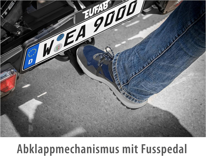 EUFAB 11648ON Fahrradträger Premium 2 "Black Edition, E-Bike geeignet, komplett vormontiert, Diebsta