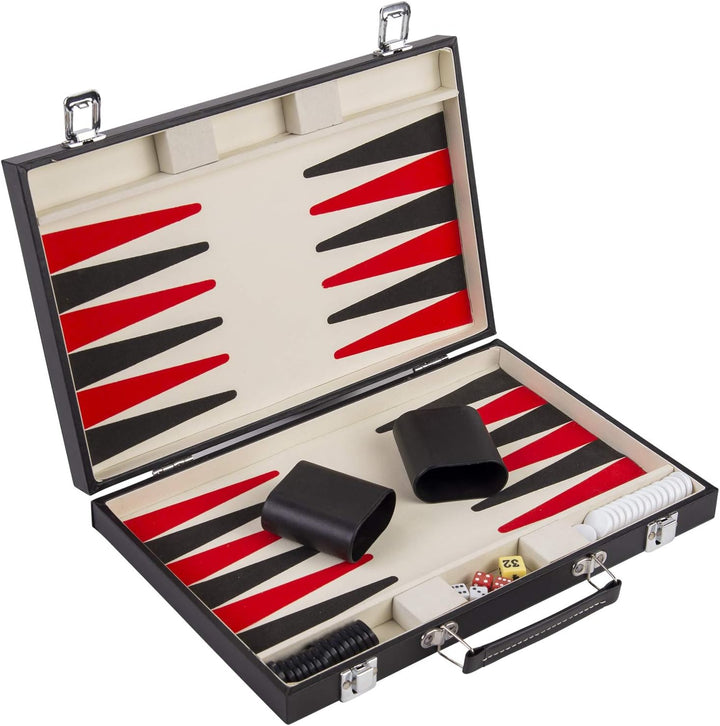 Engelhart - Schwarzes und weisses rotes Backgammon 36 cm - 250505