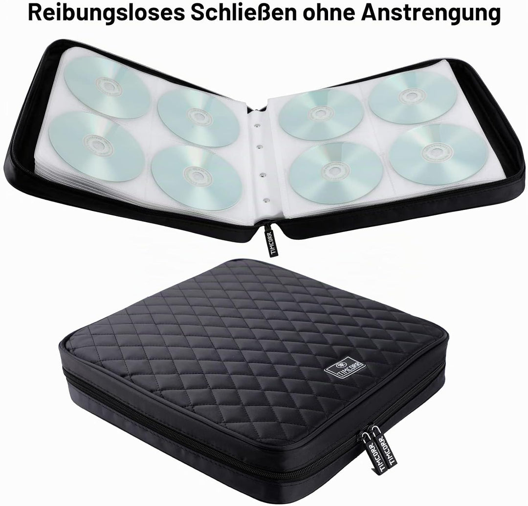 TIMCORR CD Tasche DVD Tasche Aufbewahrung, 160 Kapazität DVD Aufbewahrung CD Hülle DVD Hüllen Organi