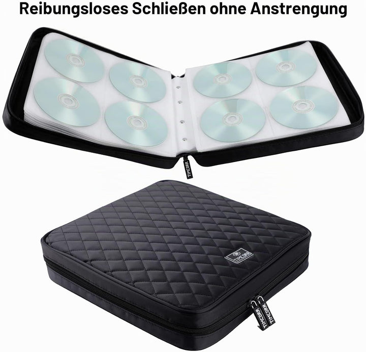 TIMCORR CD Tasche DVD Tasche Aufbewahrung, 160 Kapazität DVD Aufbewahrung CD Hülle DVD Hüllen Organi