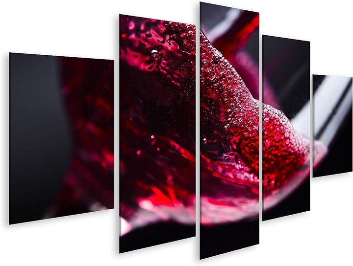 islandburner Bild auf Leinwand Rotwein Im Weinglas Auf Schwarzem Hintergrund Für Küche Bilder Wandbi