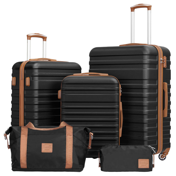 COOLIFE Koffer Trolley Koffer Reisekoffer von ABS Hartschalen Trolley 4 Rollen TSA-Schloss Der Koffe