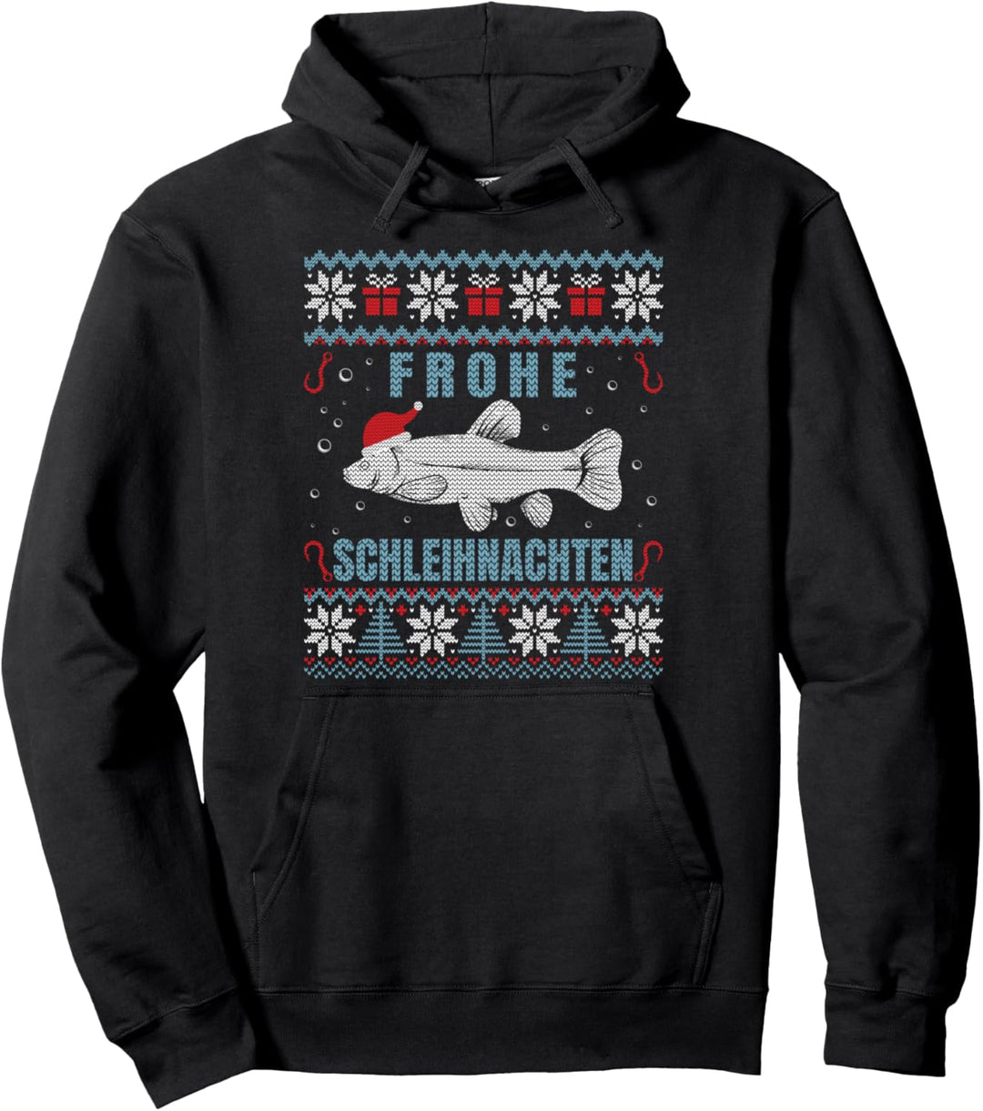 Ugly Christmas Frohe Schleihnachten Fischer Angler Pullover Hoodie