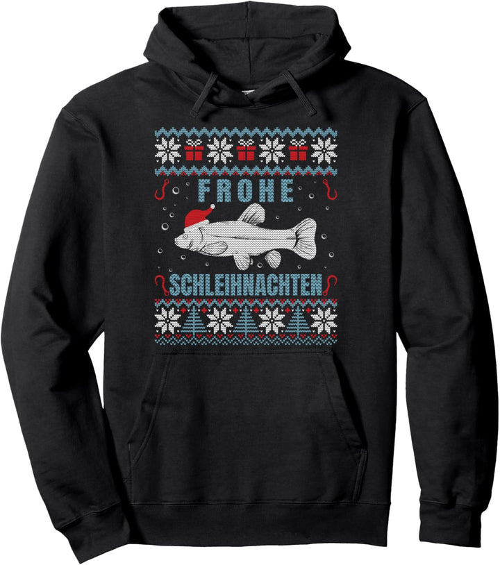 Ugly Christmas Frohe Schleihnachten Fischer Angler Pullover Hoodie