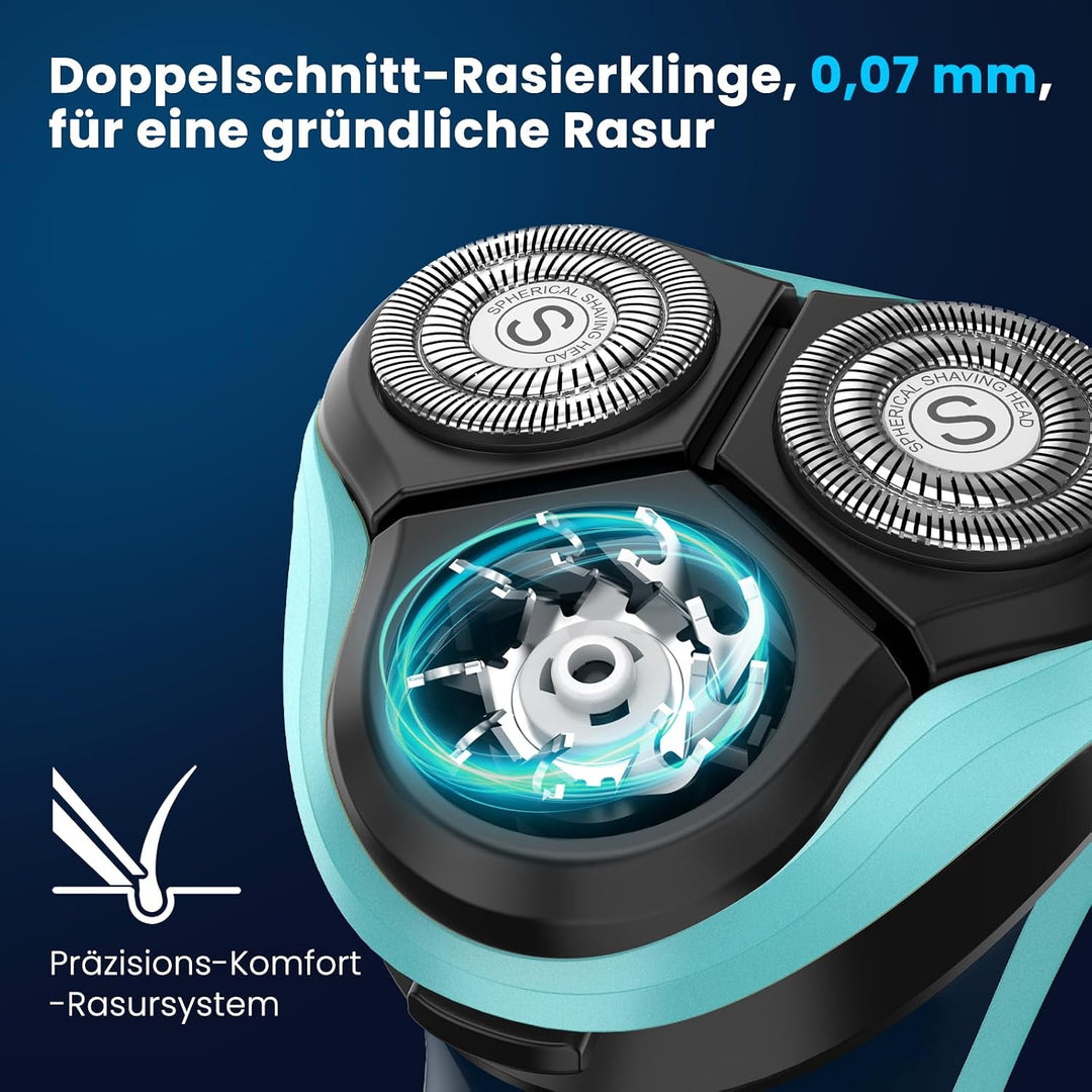 Rasierer Herren Elektrisch: 120 min Leise Elektrorasierer Herren - Nass- und Trockenrasierer mit IPX