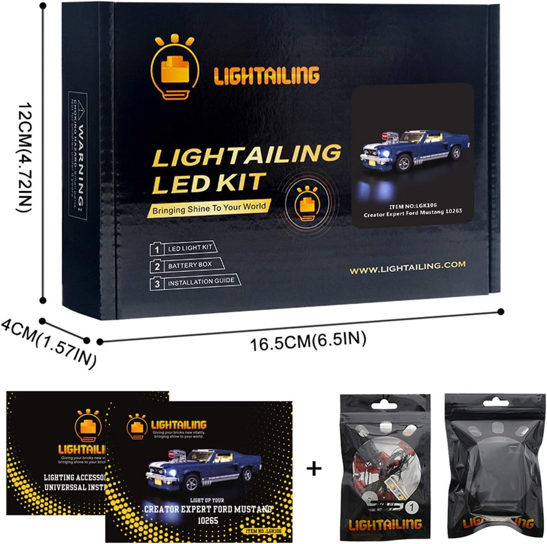 LIGHTAILING Licht-Set Für (Creator Expert Ford Mustang) Modell - LED Licht-Set Kompatibel Mit Lego 1