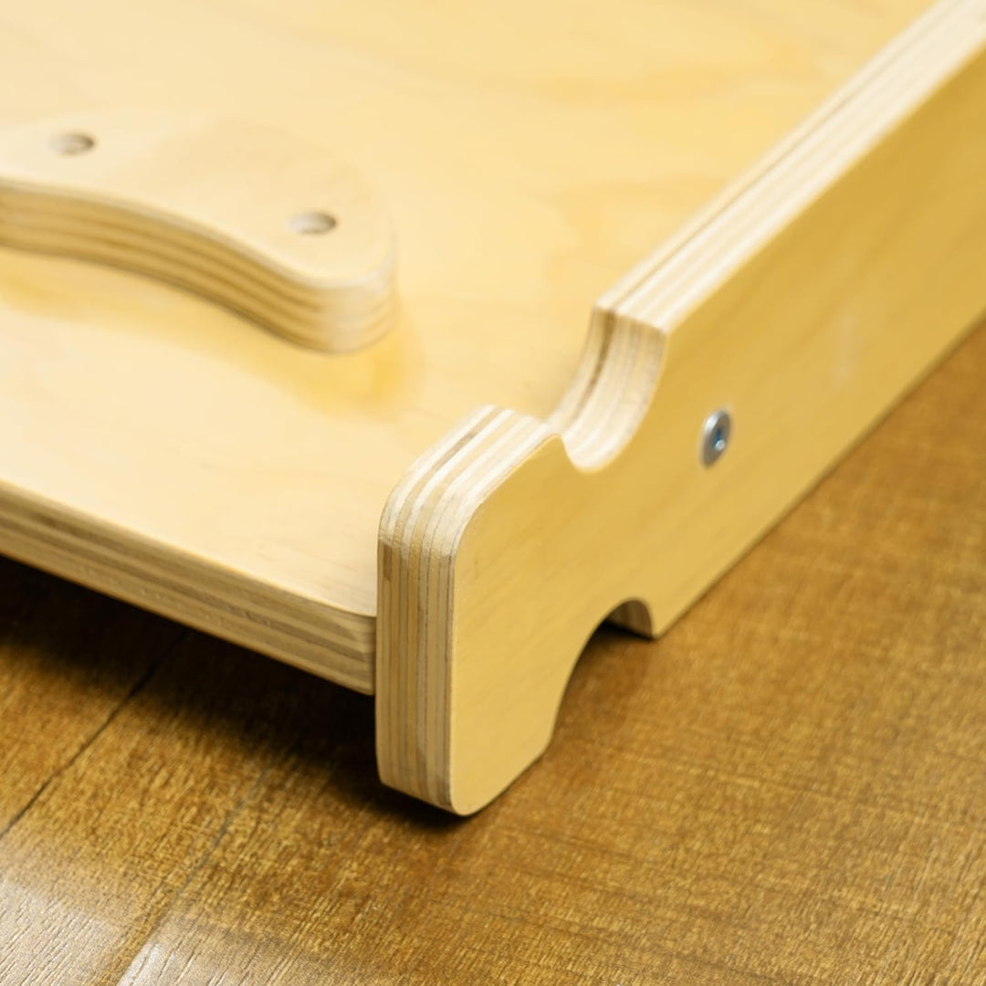 AIYAPLAY 4-in-1 Montessori Klettergerüst Indoor Holz Kletterdreieck mit Kletterbogen, Rutsche & Matt