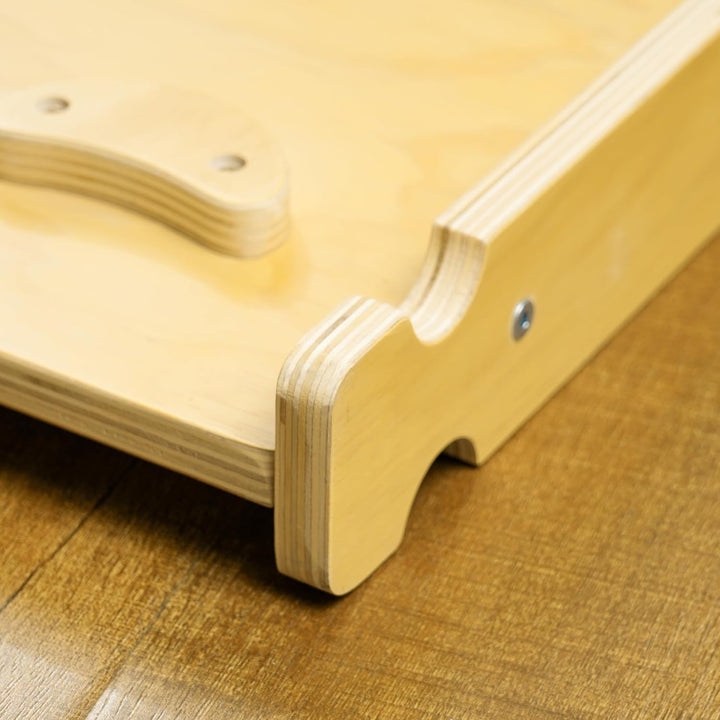 AIYAPLAY 4-in-1 Montessori Klettergerüst Indoor Holz Kletterdreieck mit Kletterbogen, Rutsche & Matt