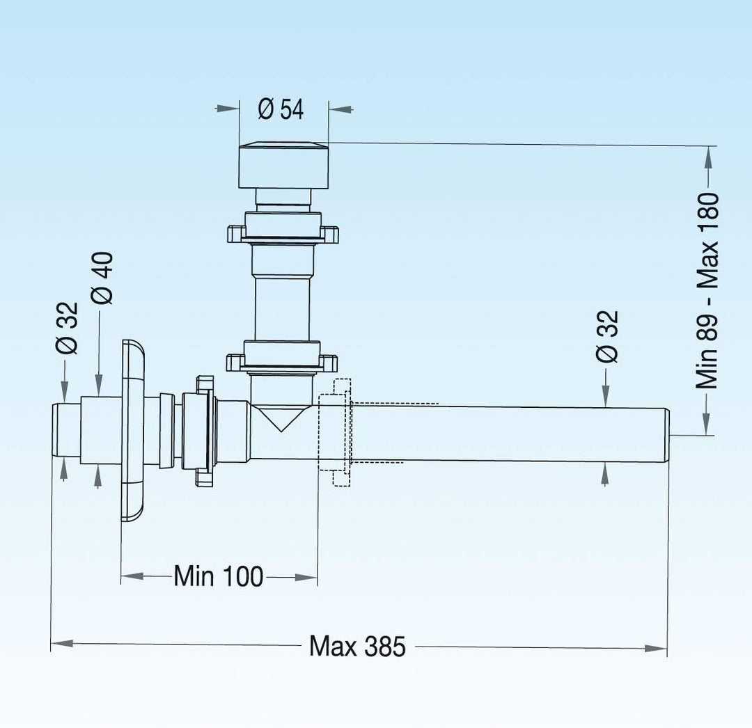 Lira LIA15100 glu Stop EINBAU MIT ANTI-SWELL-VENTIL, Weiss