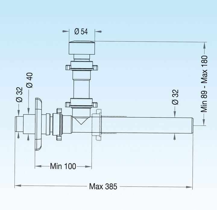 Lira LIA15100 glu Stop EINBAU MIT ANTI-SWELL-VENTIL, Weiss
