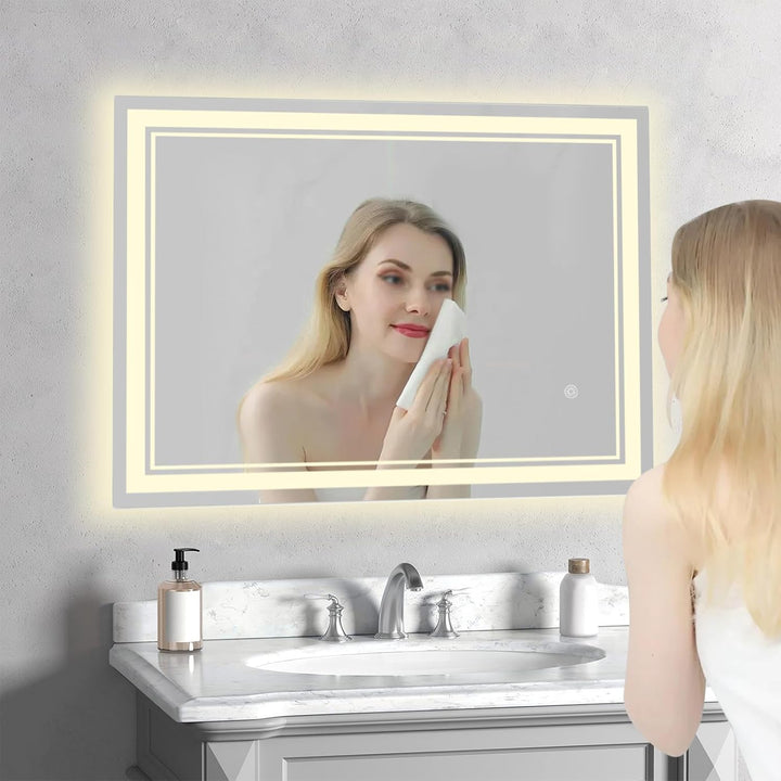 LED Badezimmerspiegel mit Touch-Steuerung, dimmbarer Badspiegel