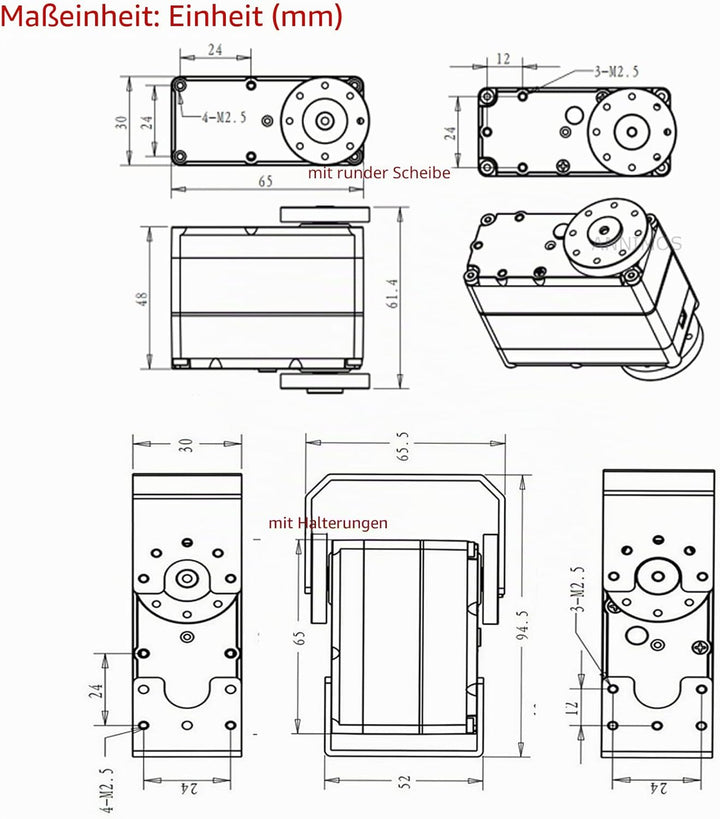 ANNIMOS 150KG Roboter Servomotor 12V Hochspannung hohes Drehmoment Stahlgetriebe grosse Digitale Len