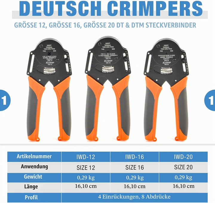 IWISS KIT-DC01 Rapair-Werkzeugsatz für Kraftfahrzeuge mit Crimpwerkzeugen und Ausbauwerkzeugen für D