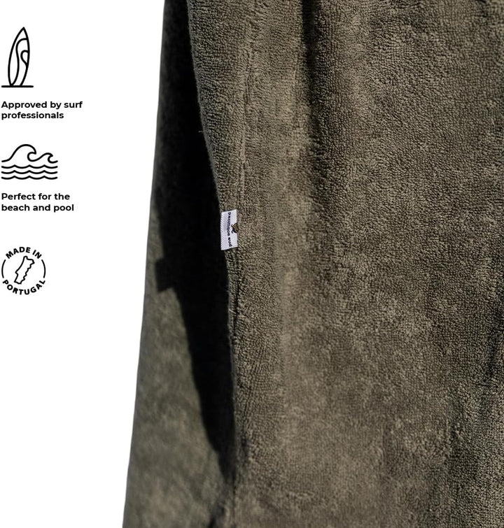 Pacifique Sud - Poncho Grün ärmelloser Poncho - Large - 100% Baumwolle Premium - Made in Portugal