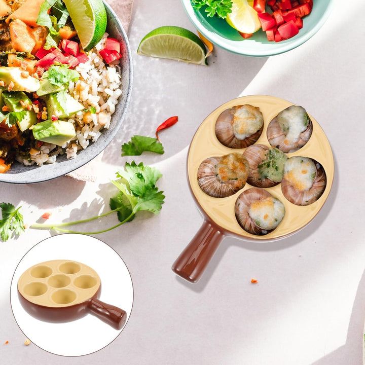 Keramik Schneckenpfännchen Backofenfest Escargot Servierplatte für Restaurant und Zuhause Hitzebestä