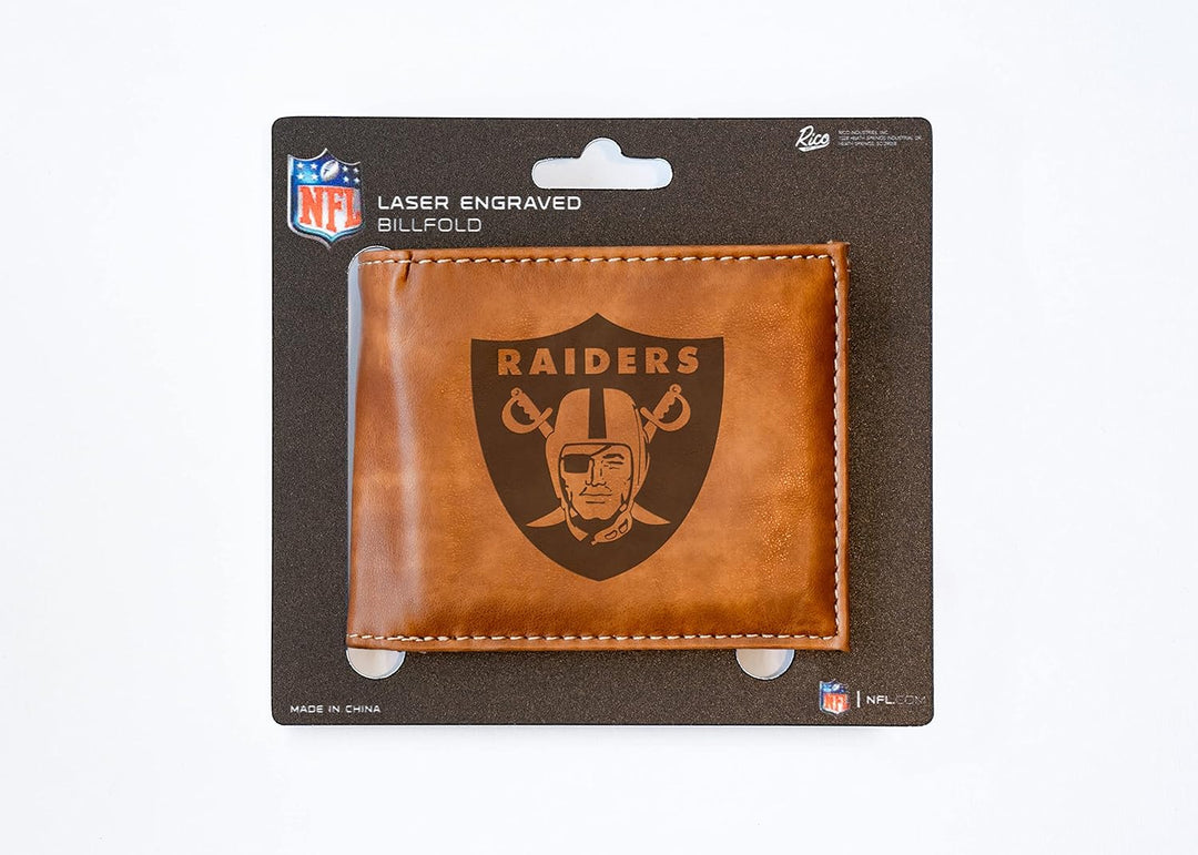 Rico Industries NFL Geldbörse mit Lasergravur, Braun Oakland Raiders, Oakland Raiders