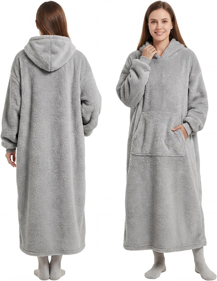 Qutool Hoodie Decke mit Ärmeln und Kuscheldecke, Weich Warm Tragbare zum Anziehen für Erwachsene, Ku